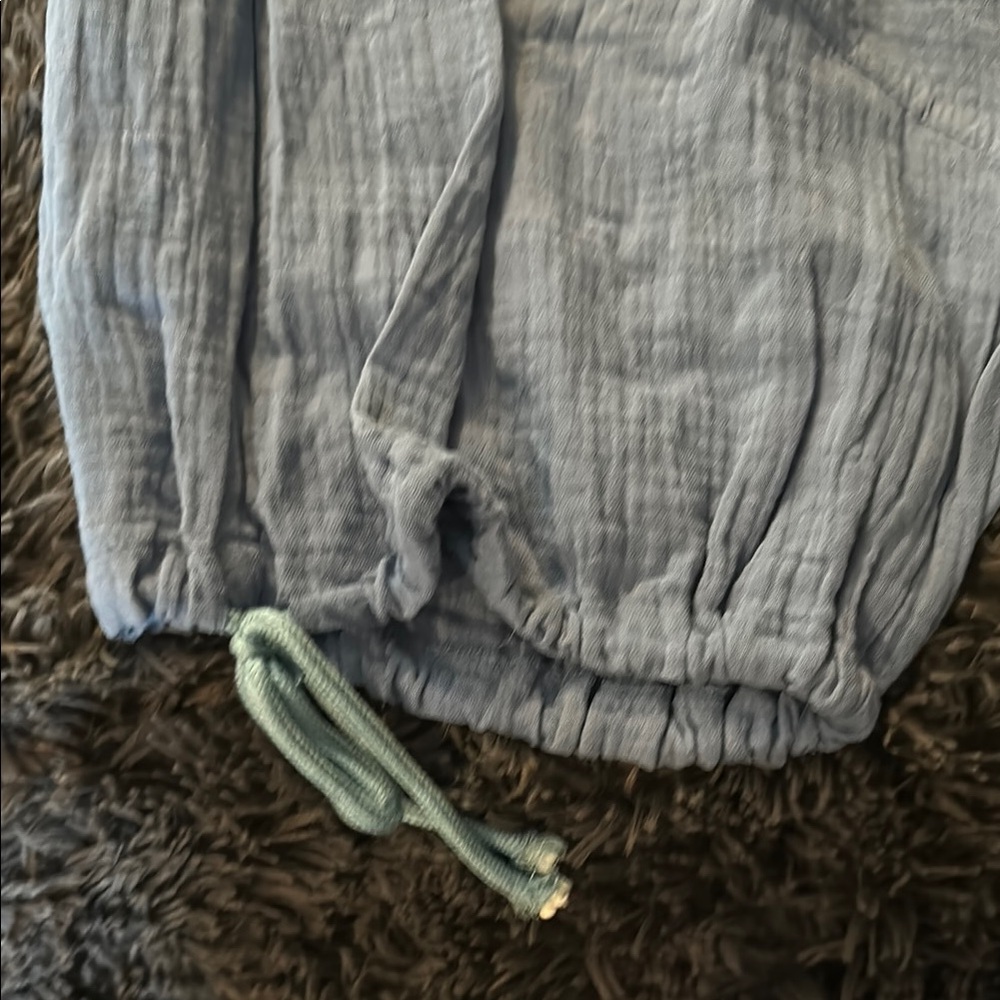 Casual Light Blue Drawstring Pants - Picture 2 of 5